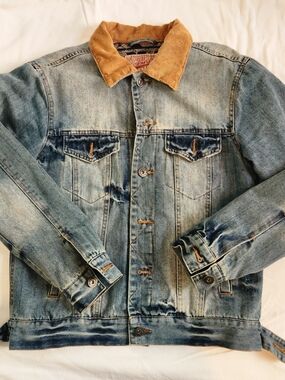 Brooklyn Cloth Men's Small Denim Trucker Jacket with Blanket Lining